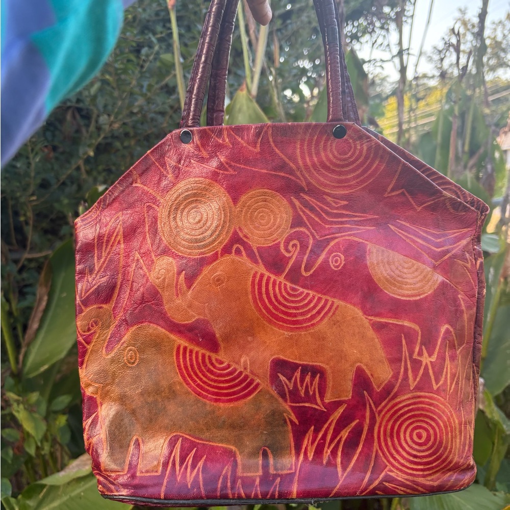 Vintage Hand Tooled Leather Bag